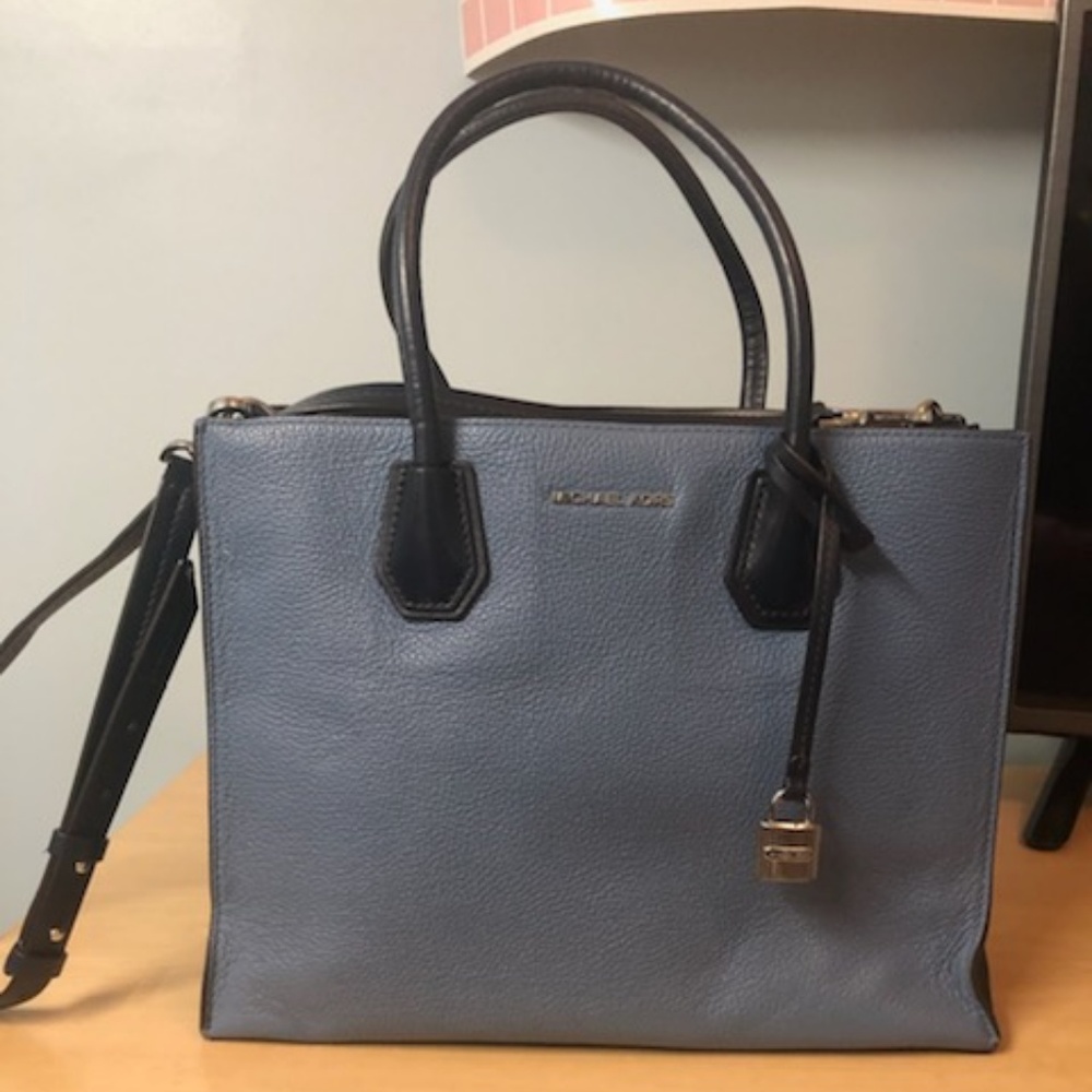 Michael Kors Mercer Studio Tote in Denim and Navy